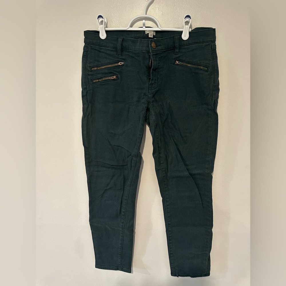 J. Crew Stretch Jeans in Deep Green